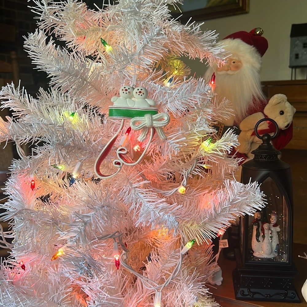 ❤️Vintage 1978 Snowman Old Fashioned Ribbon Candy Christmas Ornament